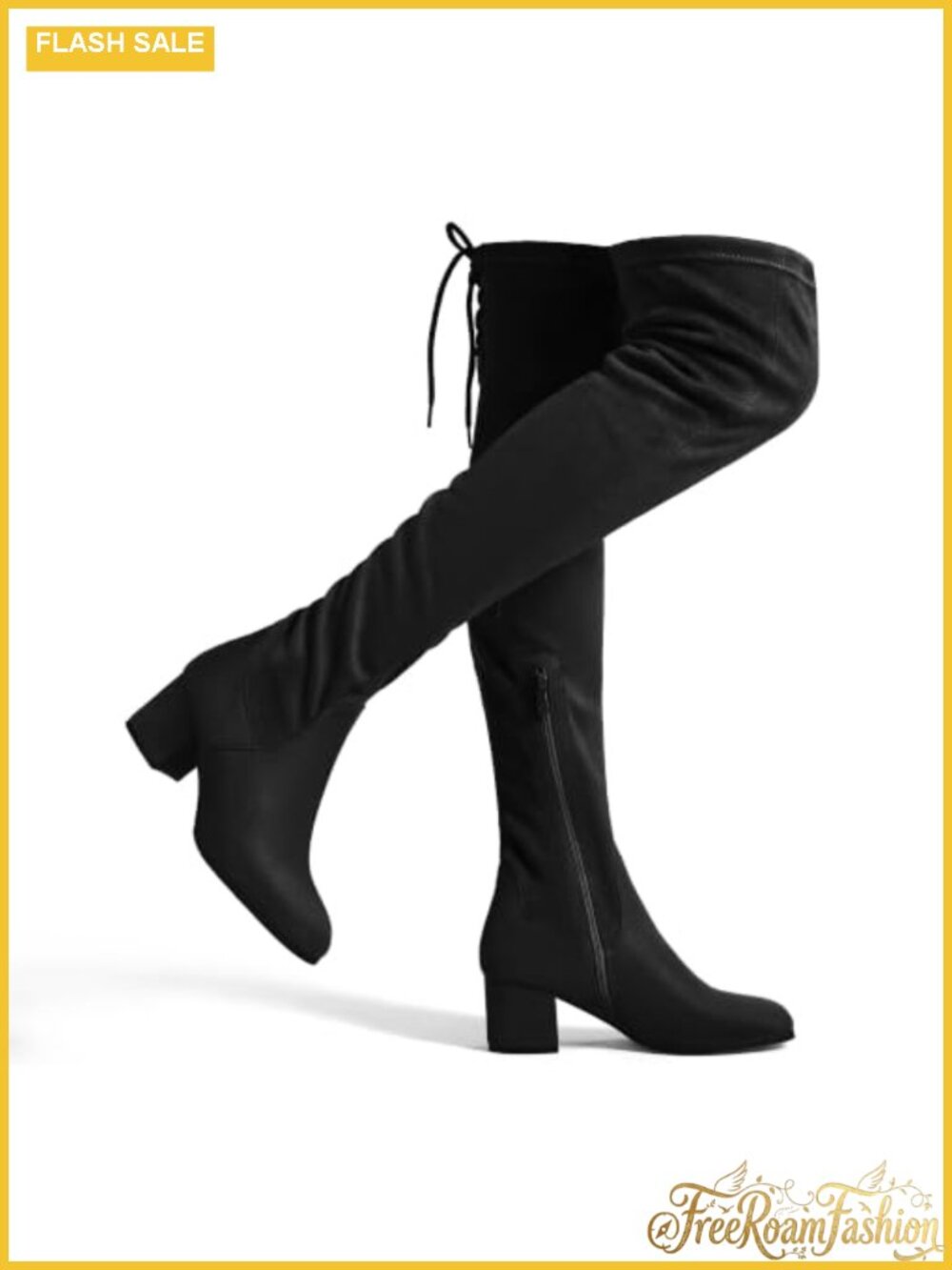 Women's Over The Knee Thigh High Boots Suede Mid Heel Block Heel